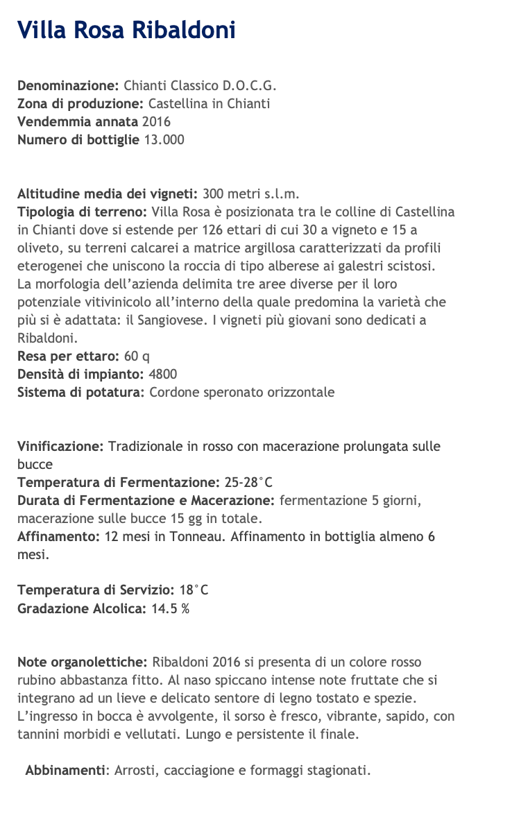 Ribaldoni Villa Rosa 2020 - Chianti Classico